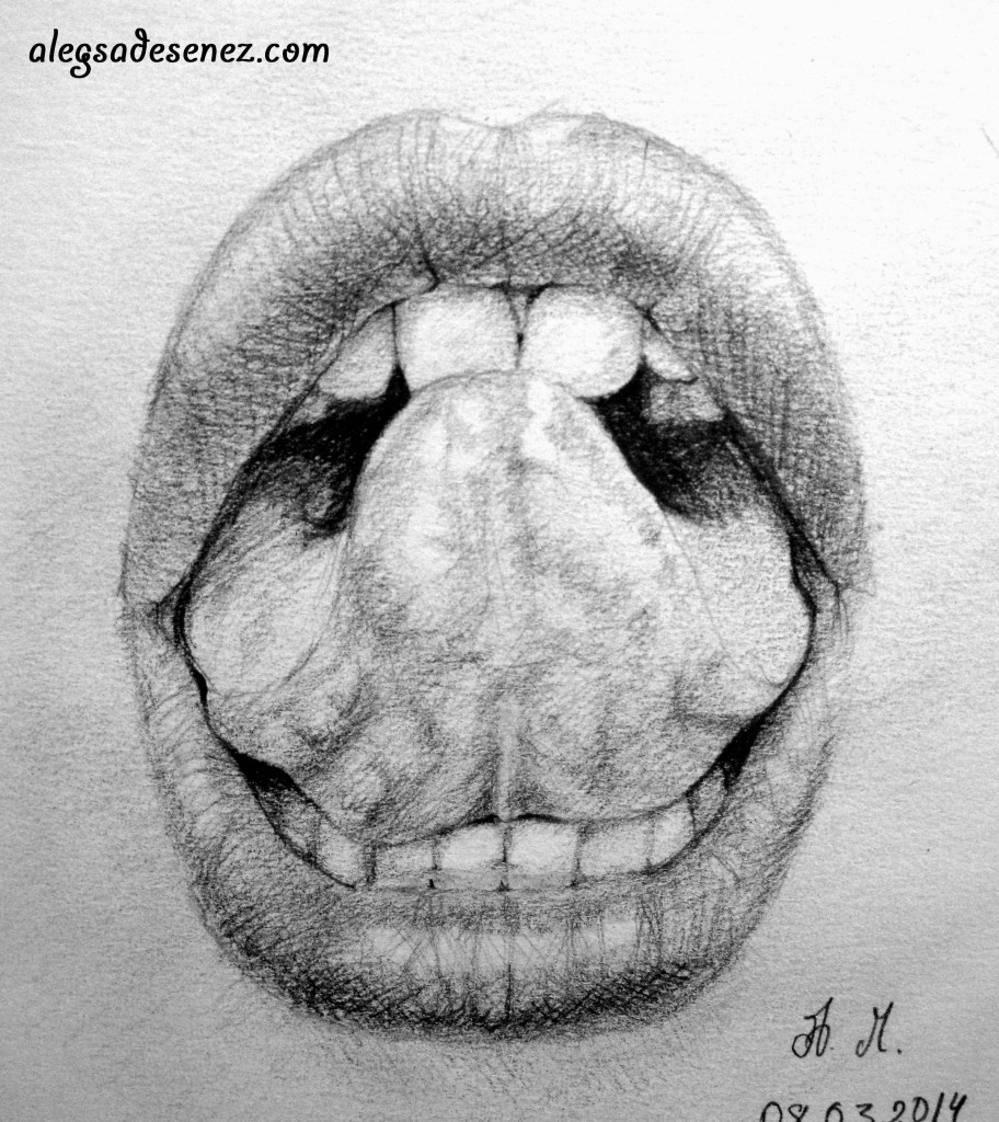 gura deschisa - buze dinti si limba