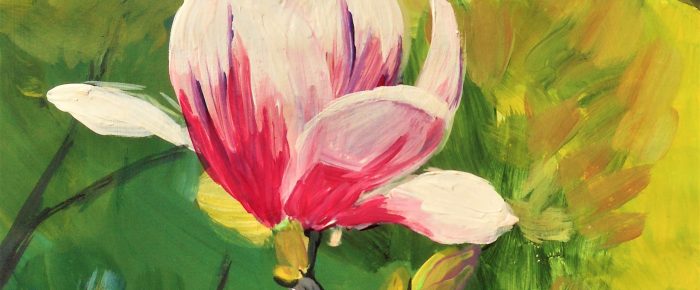 Cum pictezi in acrilice floarea de magnolie